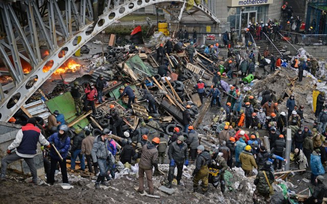 Both the police force and protesters claim that snipers are operating for the opposite side. Jeff J Mitchell:Getty Images