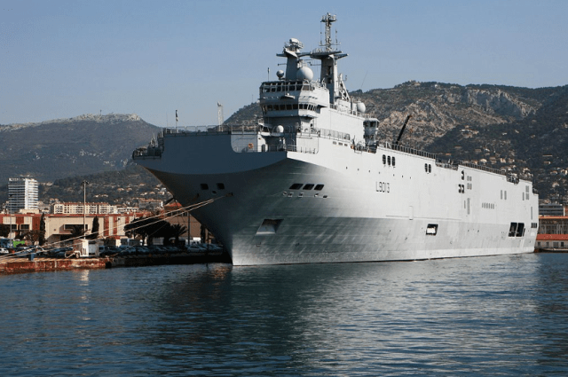 French command and protection ship Mistral