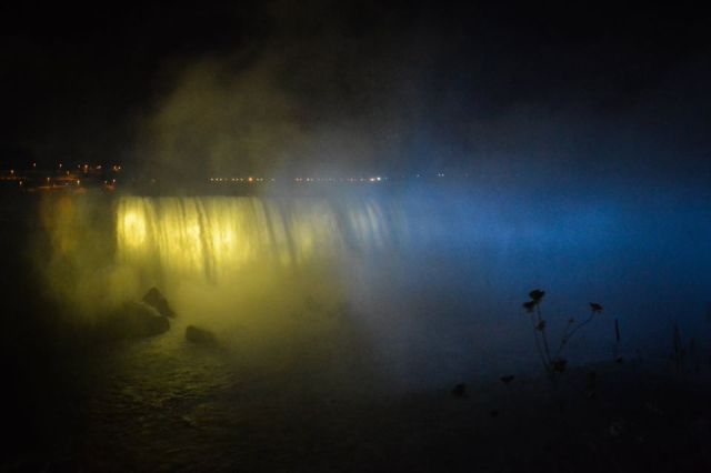 And the lights on Niagara Falls are turned yellow and blue in honor of Ukrainian Independence Day