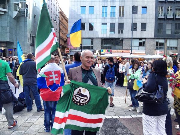 Chechens in Vienna celebrating Ukrainian Independence Day