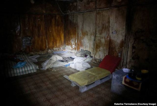 The SBU basement in Sloviansk where separatists held prisoners