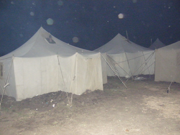 The camp using a flash.