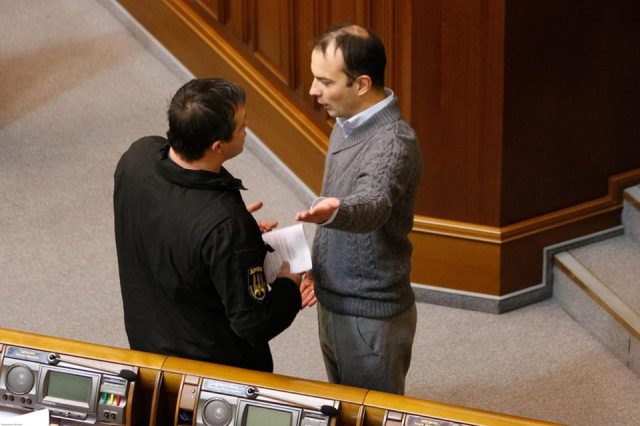 Semyonchuk (on left) in Parliament