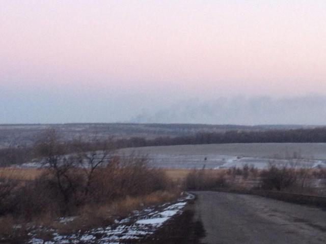 Column of smoke near Debaltseve. Photo: Roland Oliphant