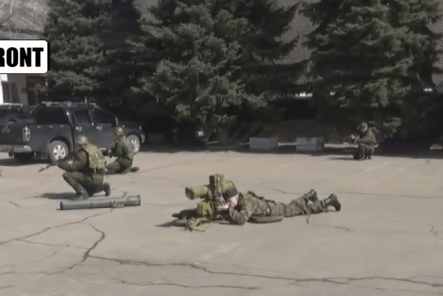 Russian invasion forces ATGM training in Eastern Ukraine. SOURCE