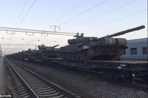 Russian military equipment on the border with Ukraine. Source