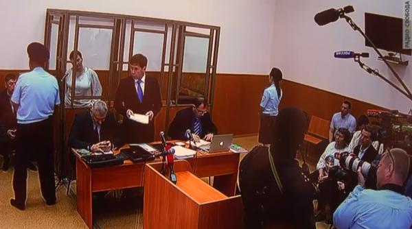 Nadiya Savchenko, lawyers and mother Maria and sister Vira all in court today giving testimony and being witnesses. 