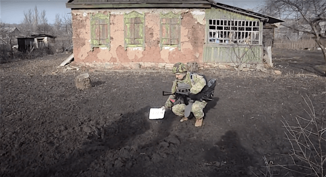 Zaitseve, Ukraine. The consequences of night attacks by Russian militants Feb. 2, 2016. Source: Screenshots from Ukraine Military TV video