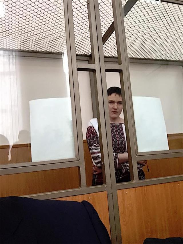 Nadiya in court on March 2, 2016. Photo: Nadiya Savchenko's lawyer Mark Feygin