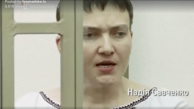 Nadiya Savchenko at end of court today, March 3, 2016. Photo: HromadskeTV video