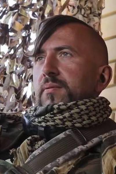 Ukrainian-born Wassyl Slipak on the front line. His call sign was "Mephistopheles" a role he famously played, shortened to Миф/Meph meaning "Myth" in Ukrainian.