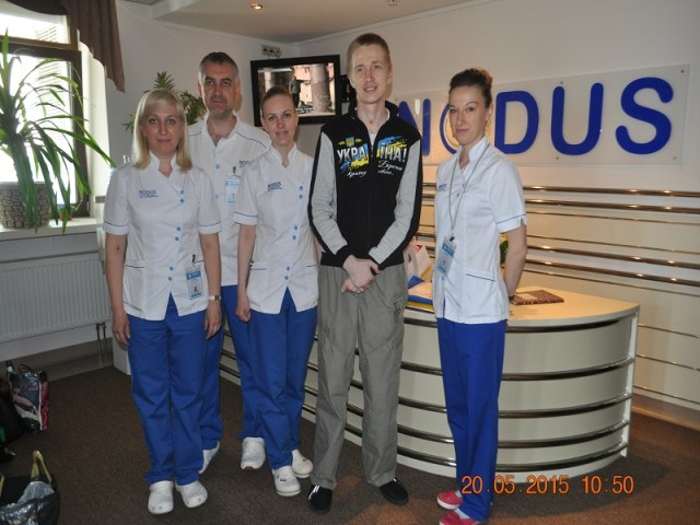 Elijah with NODUS staff. 