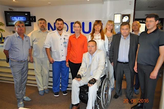 Dr. Ulyana Suprun, the Acting Minister of Health in Ukraine (pictured in red shirt), and other Ukrainian government officials visit NODUS to learn about their practices. They acknowledged the NODUS team, their quality services and high recovery success rates.